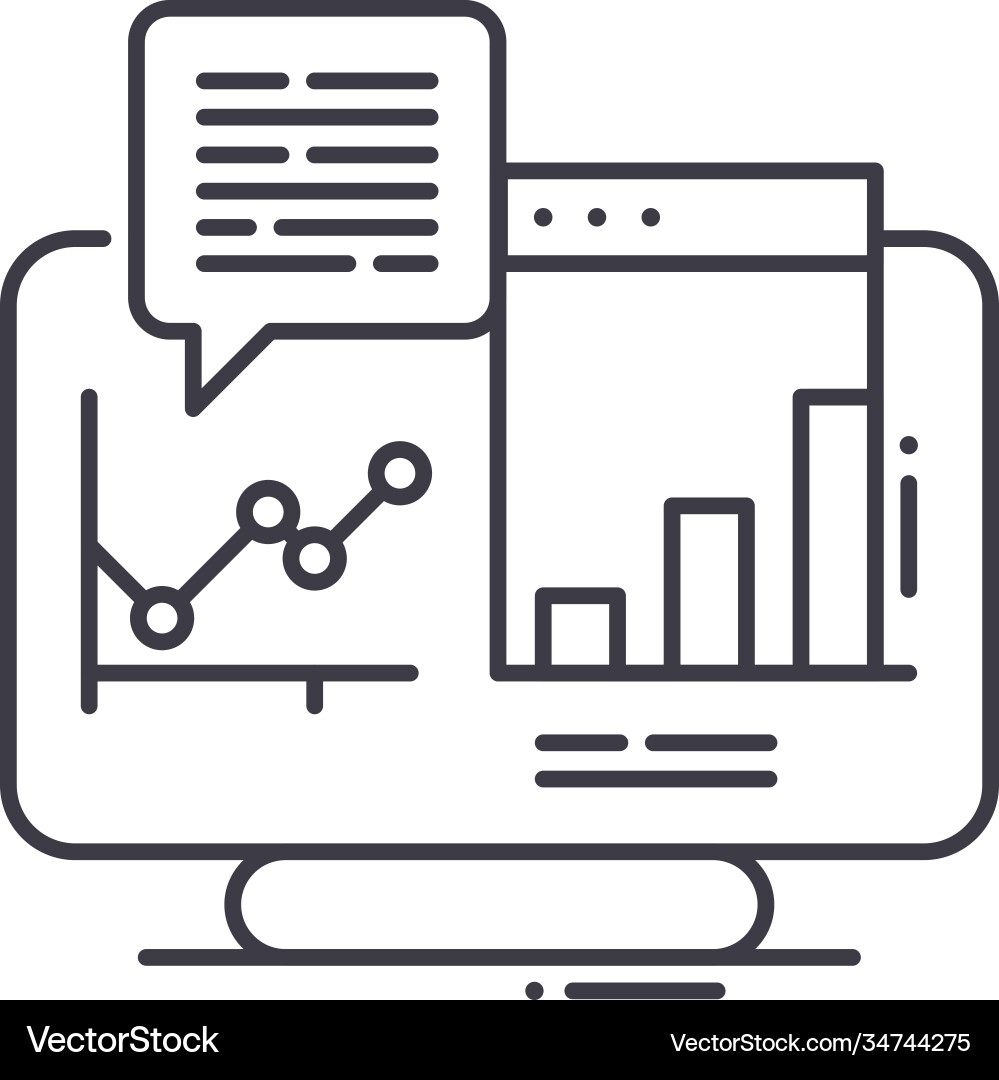 System analysis icon linear isolated System analysis icon linear isolated vector image