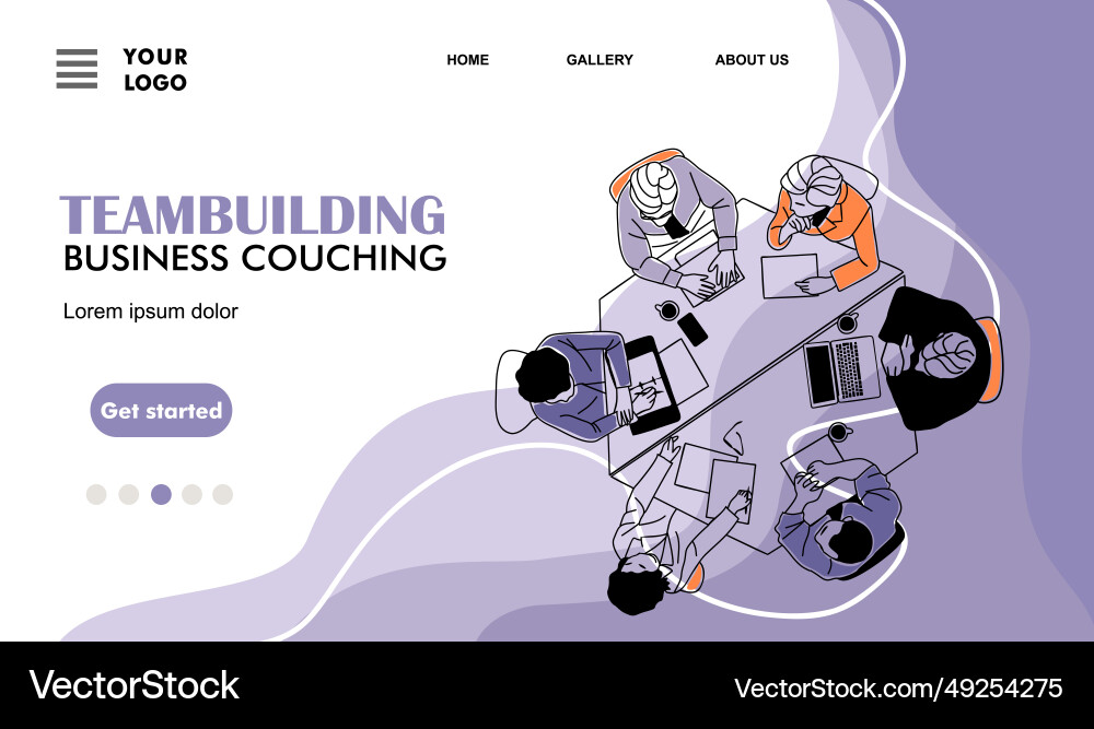 Team Building Business Landing Page Art Team Building Business Landing Page Art vektorbild