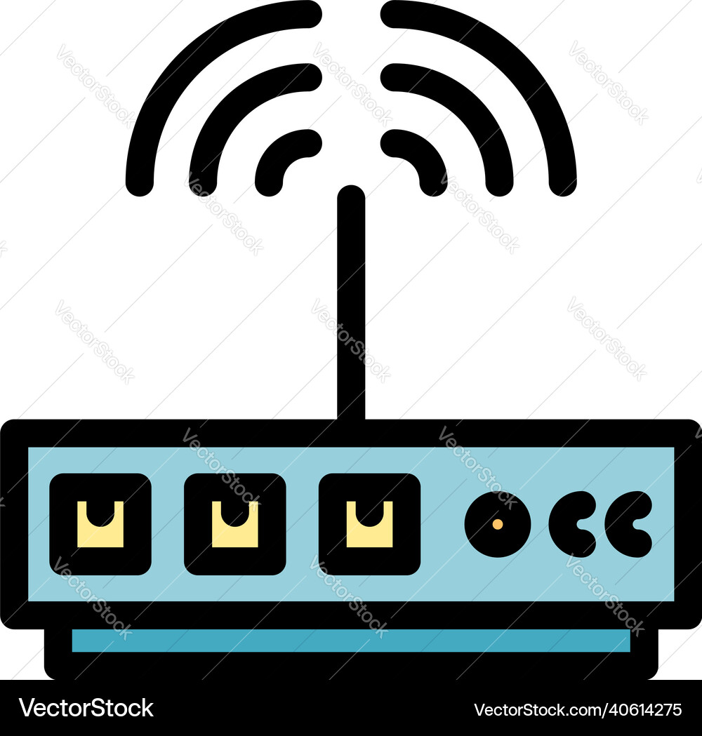 Web modem icon color outline Web modem icon color outline vector image