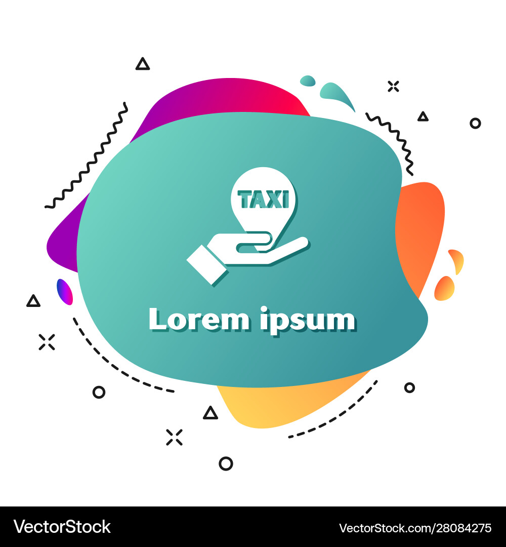White hand on map pointer with taxi icon isolated White hand on map pointer with taxi icon isolated vector image