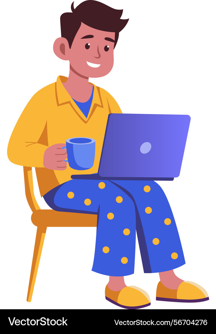 A flat style of remote worker using l Vector Image