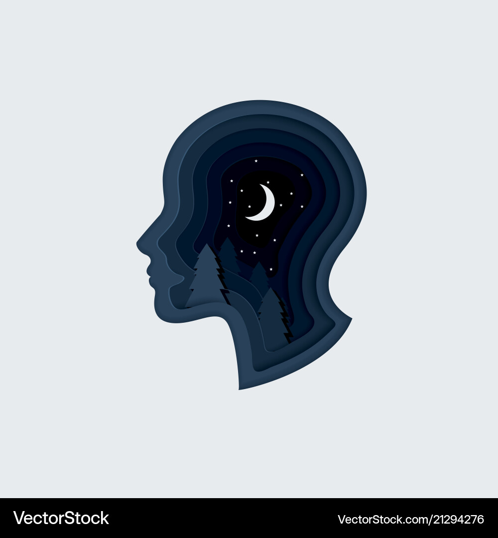 Abstract Human Head Silhouette Layers vector image