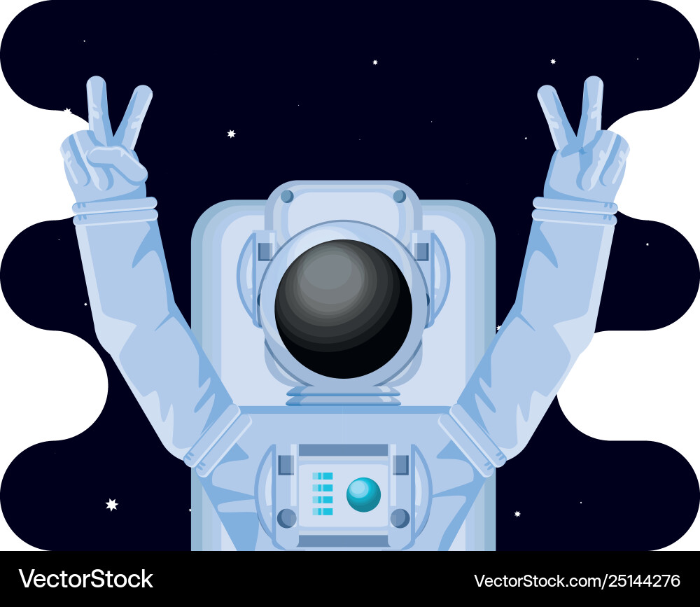 Astronaut character in space scene Vector Image