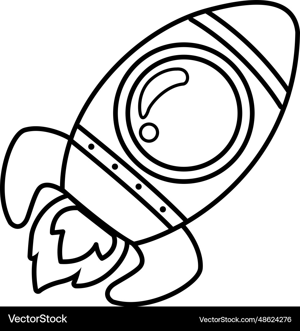 Black and white rocket Black and white rocket vector image