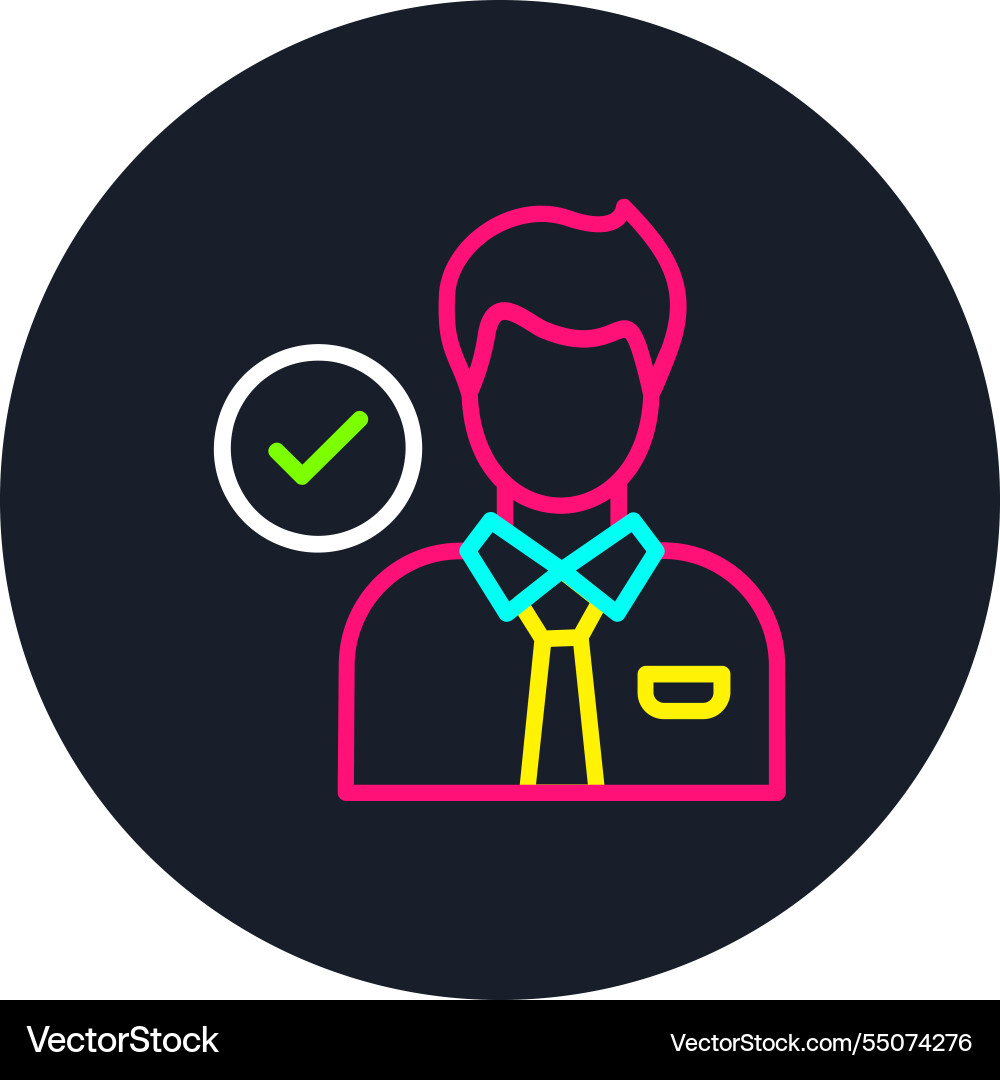 Candidate line multi color icon vector image