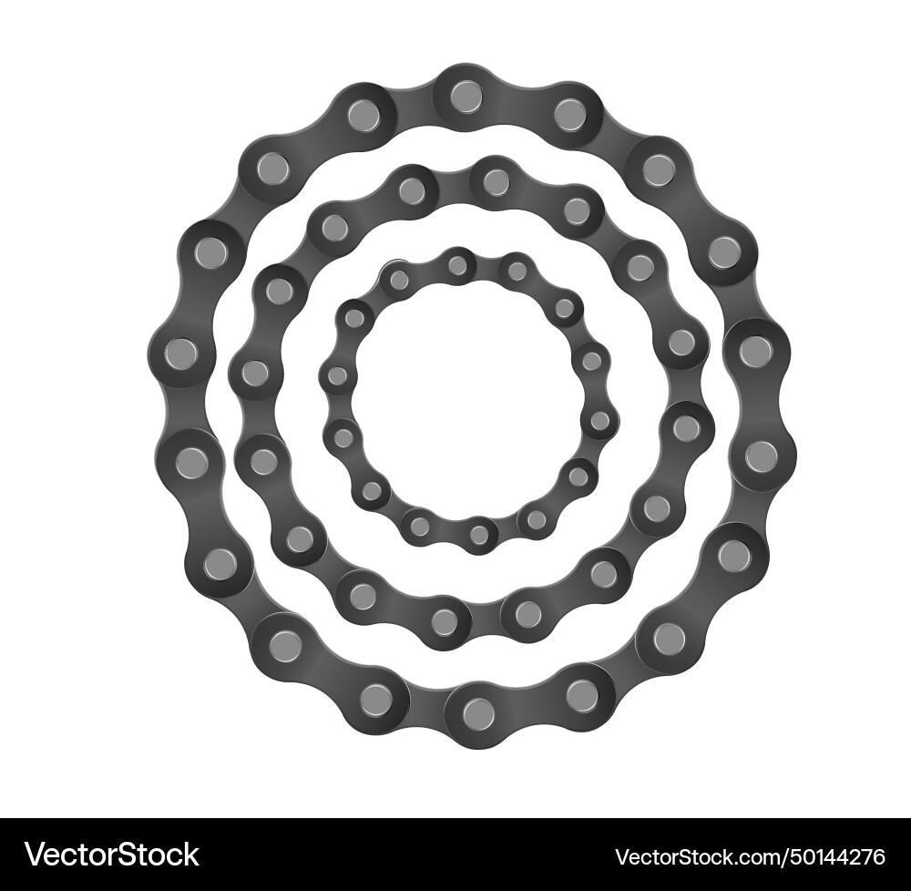 Collection of round bicycle chain border frames Vector Image