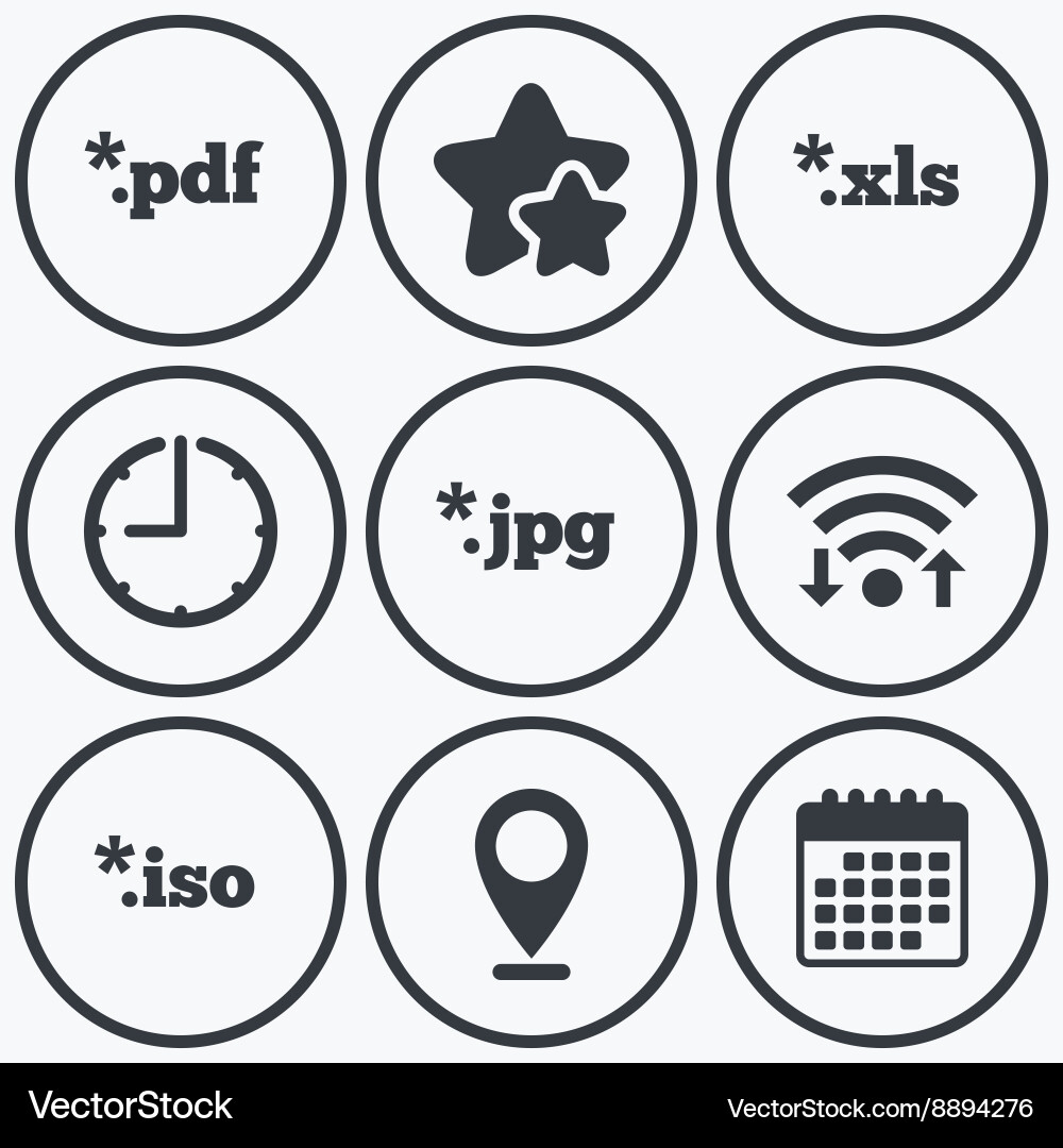 Document signs file extensions symbols Vector Image