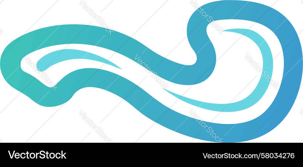 Dynamic Flowing Ribbon Wave Shape Vector Image