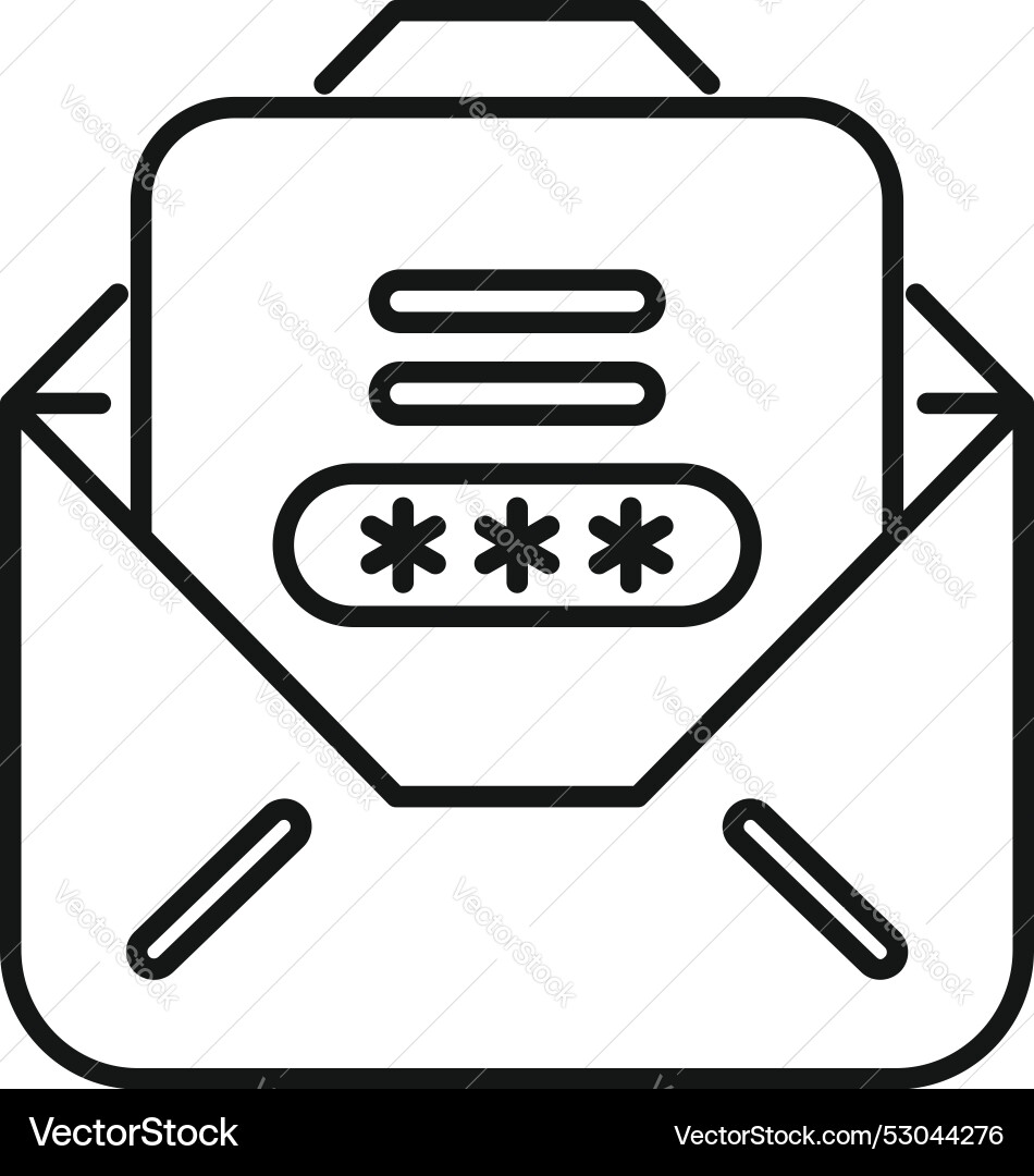 Email containing password protected document Email containing password protected document vector image