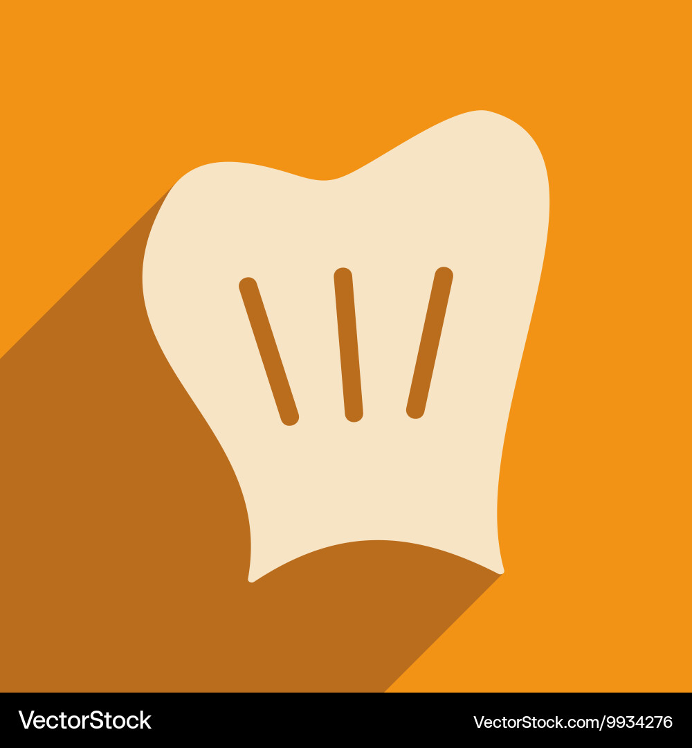 Flat with shadow icon and mobile application chef vector image