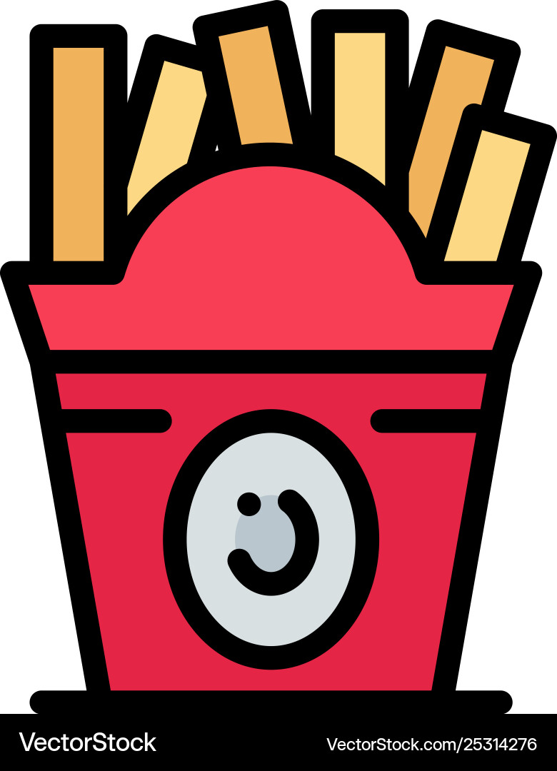 Fries schnelles Essen usa flache Farbe Ikone Fries schnelles Essen usa flache Farbe Ikone vektorbild