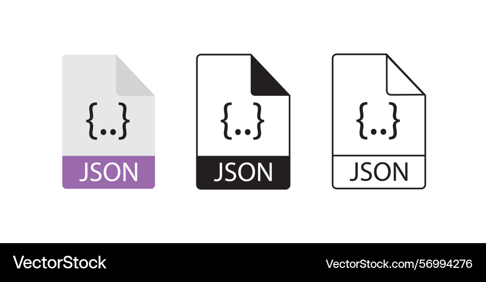 Json flat icon design Json flat icon design Vector Image