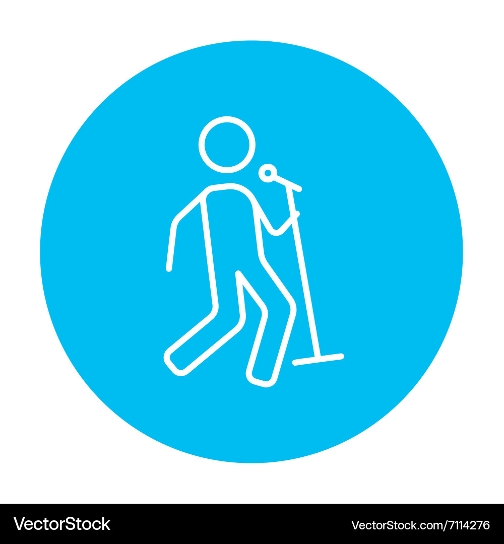 Man singing with microphone line icon vector image