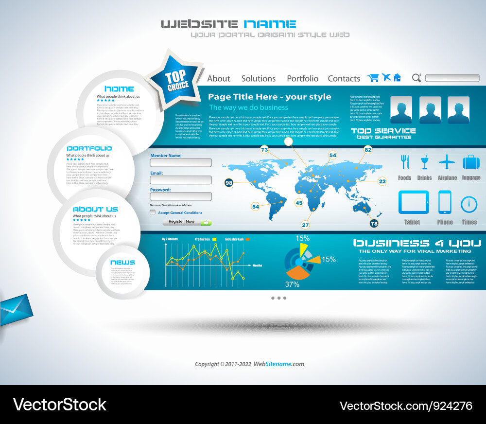 Modern Website Template Vector Image