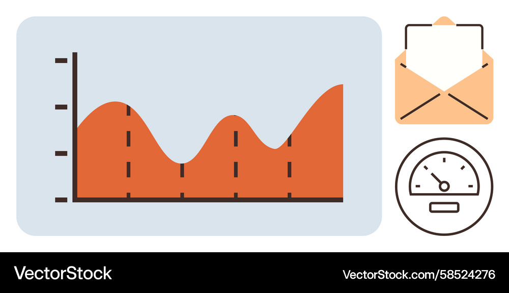 Rising Trend Data Chart with Progress Metrics Vector Image