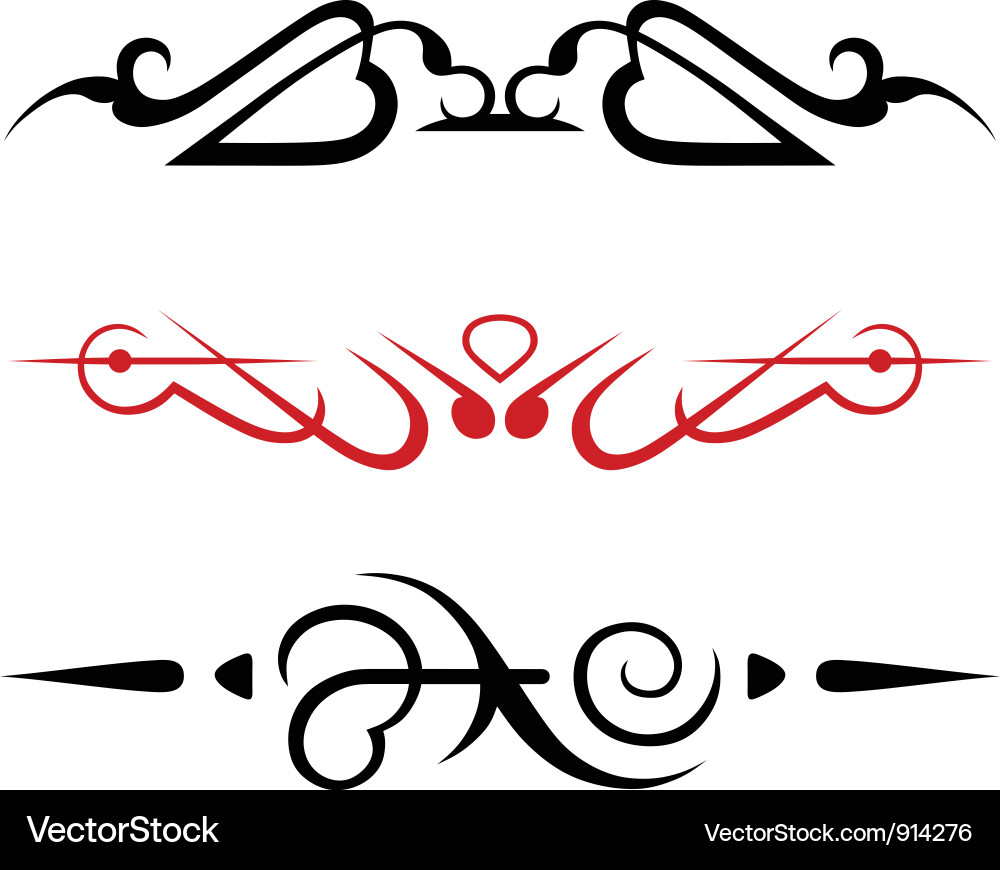 Set calligraphic design elements vector image