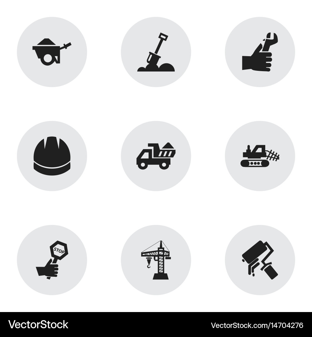 Set of 9 editable structure icons includes vector image
