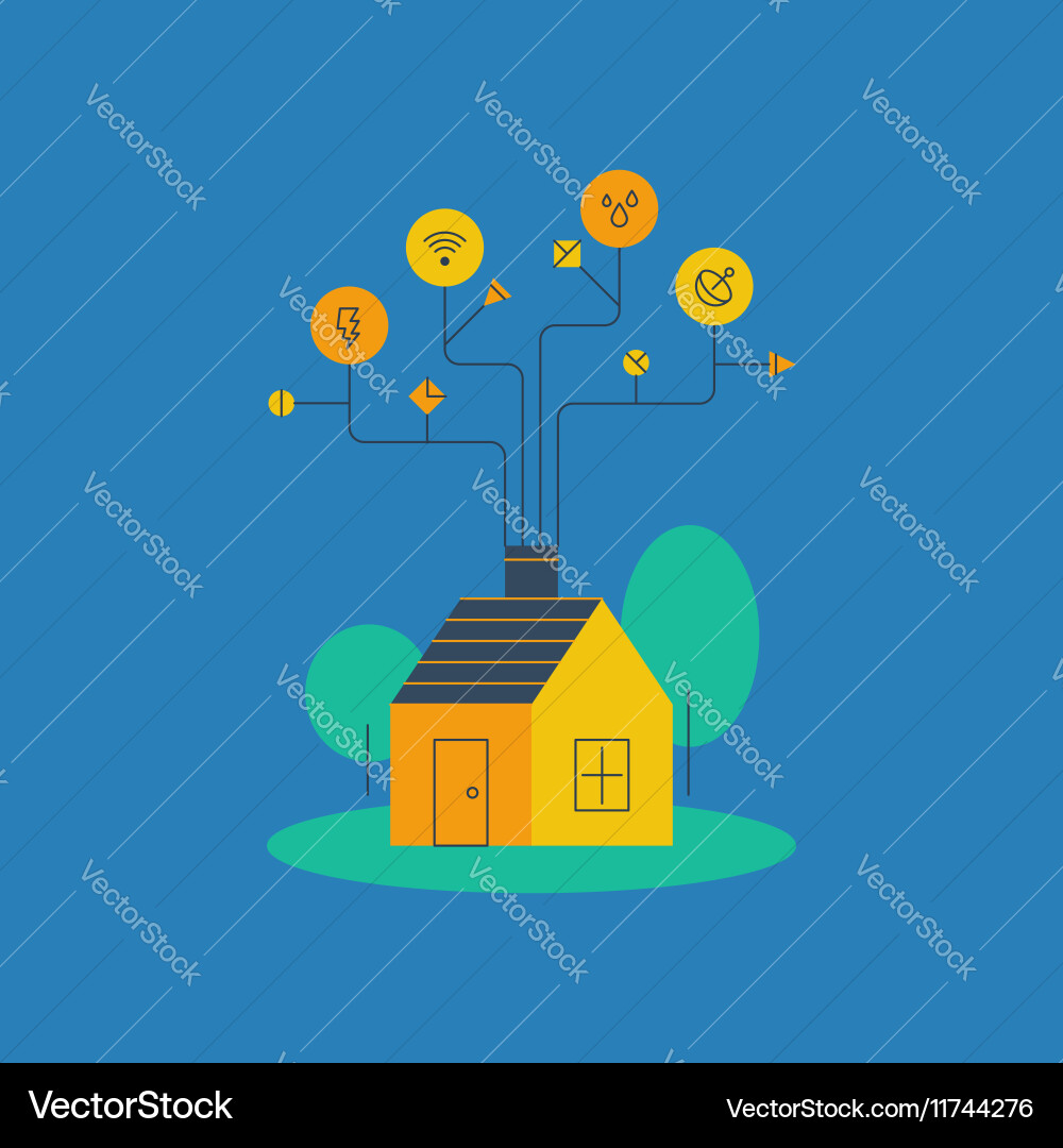 Smart Home Systems Hauswirtschaftskonzept Haushalt Smart Home Systems Hauswirtschaftskonzept Haushalt vektorbild