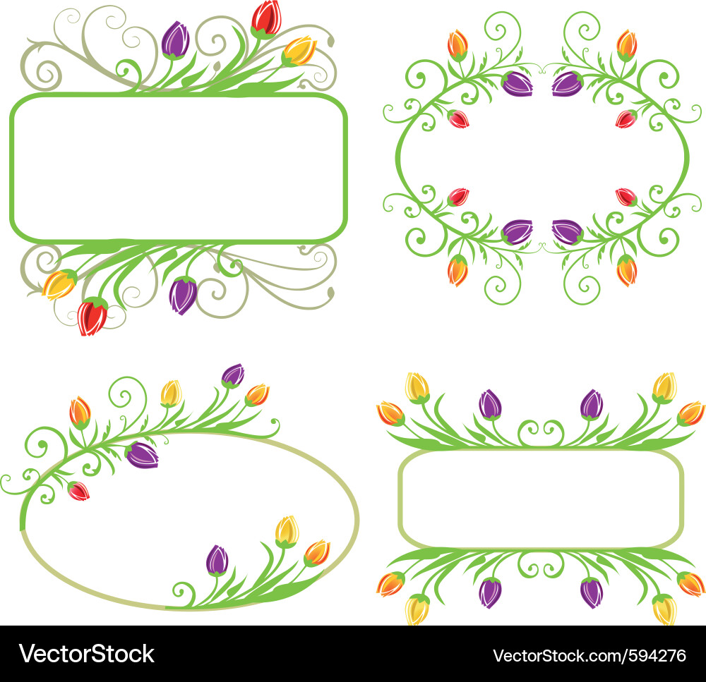 Spring Tulip Frame Vector Image
