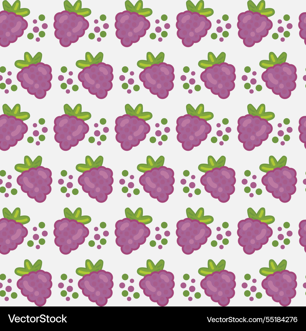 Sweet raspberry pattern with decorative dots vector image