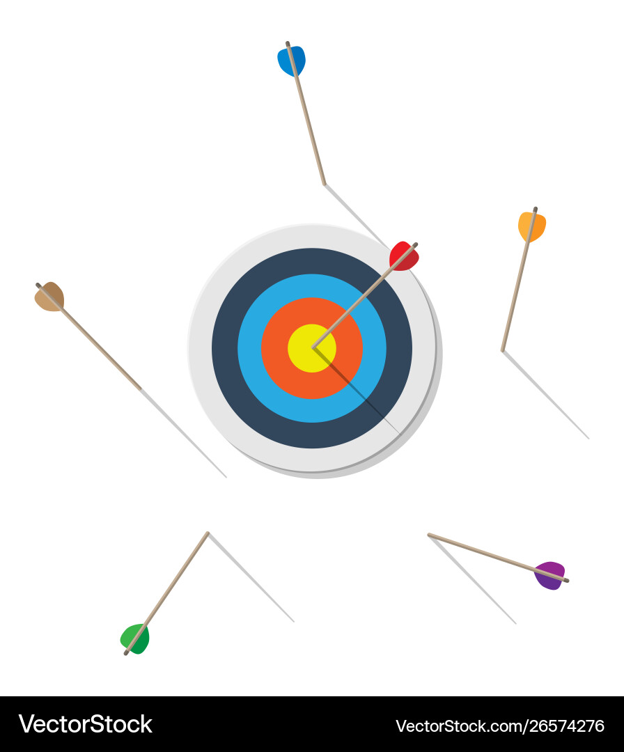 Target with arrow in center Target with arrow in center vector image