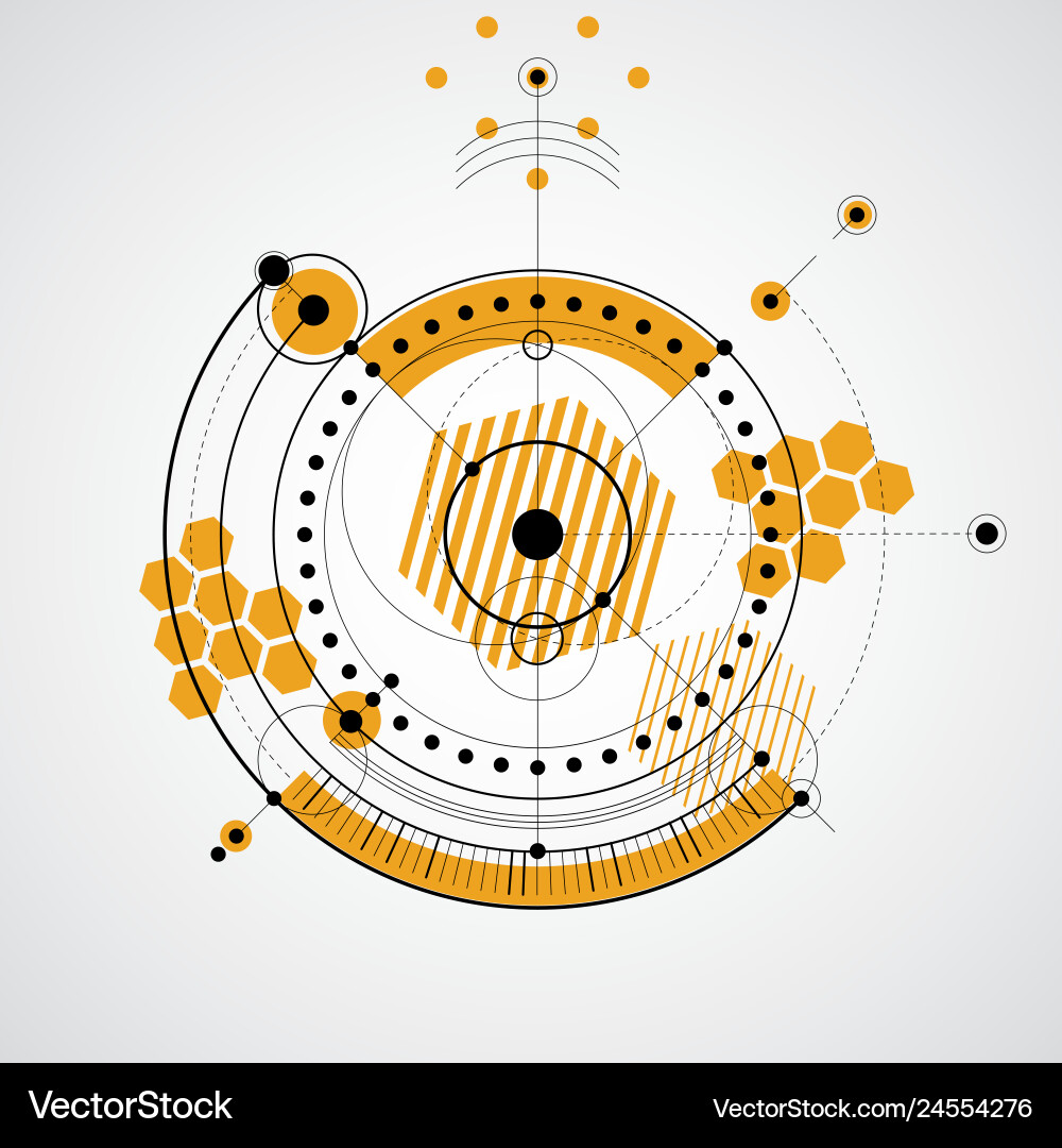 Technical Blueprint with Geometric Lines vector image