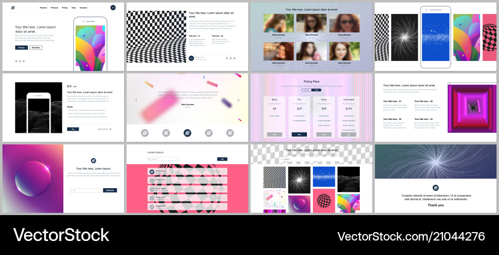 Templates for website design minimal Vector Image