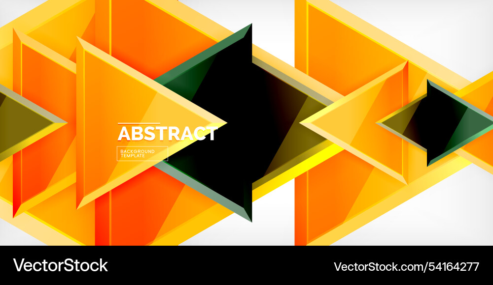 Abstract background - colorful triangles with 3d Vector Image