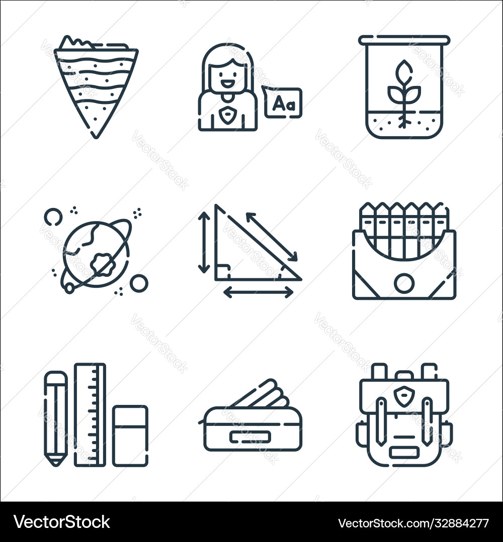 Academy line icons linear set quality Vector Image