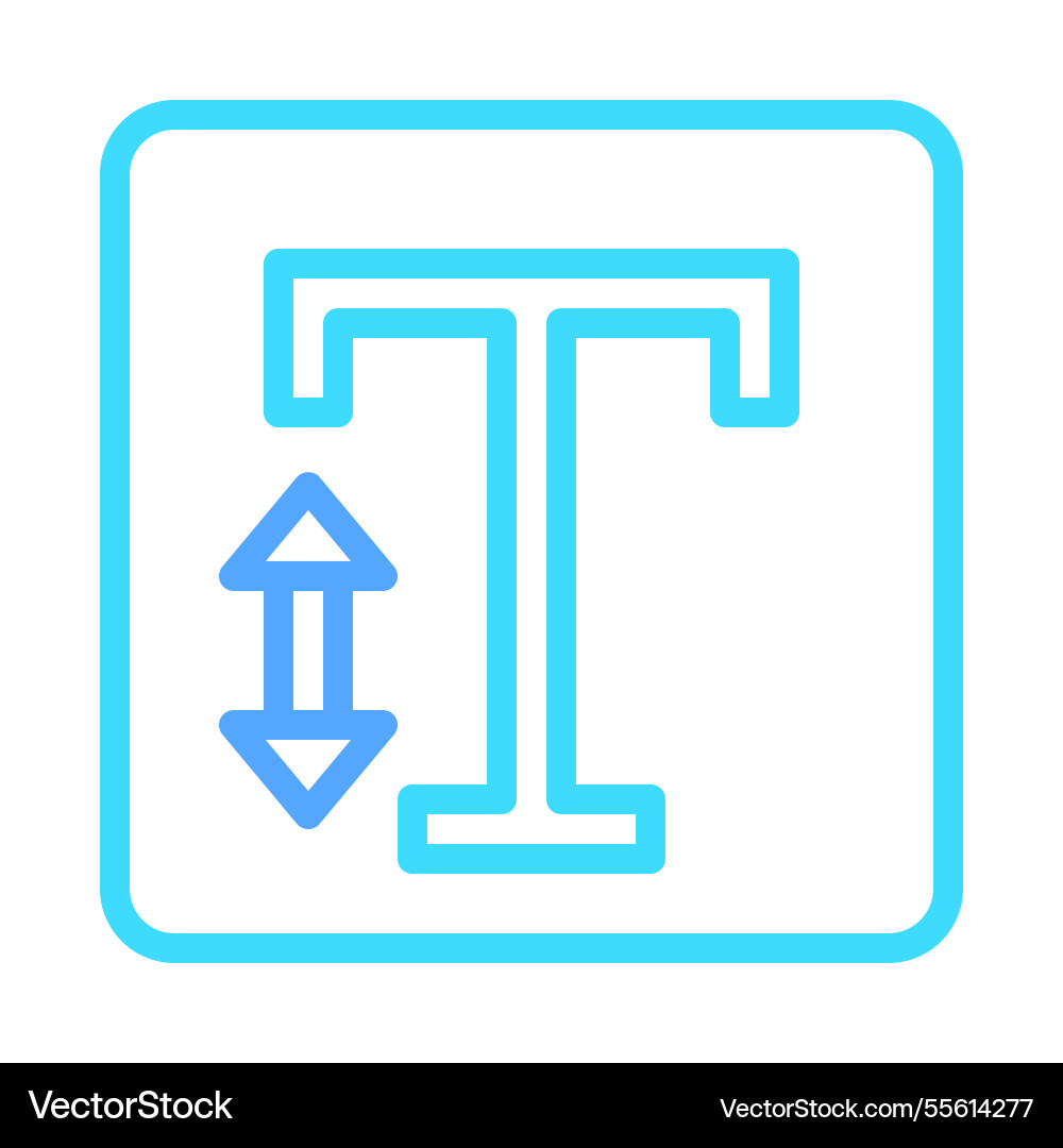 Adjusting text height icon for font customization Vector Image