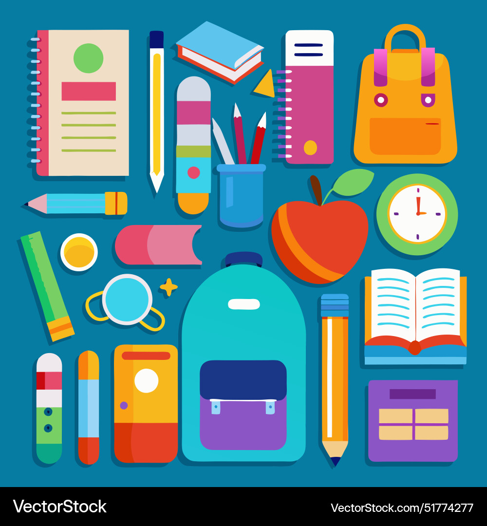 Back to school items Royalty Free Vector Image