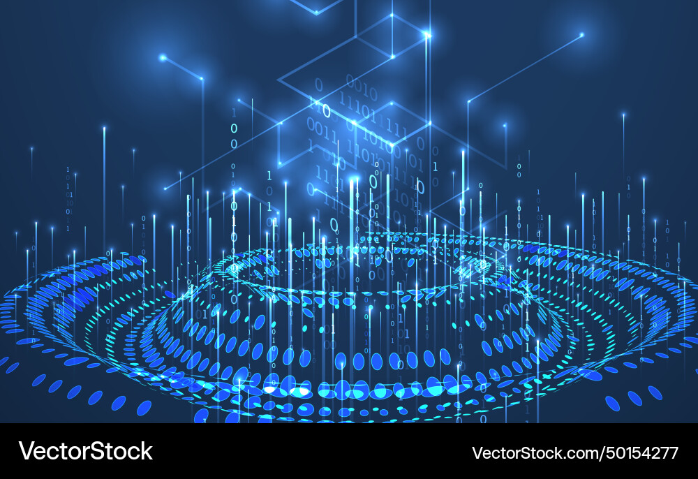Big data abstract digital futuristic wireframe vector image