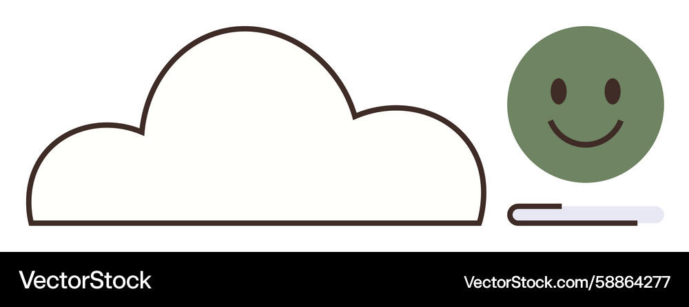 Cloud storage and data upload progress with happy Cloud storage and data upload progress with happy Vector Image