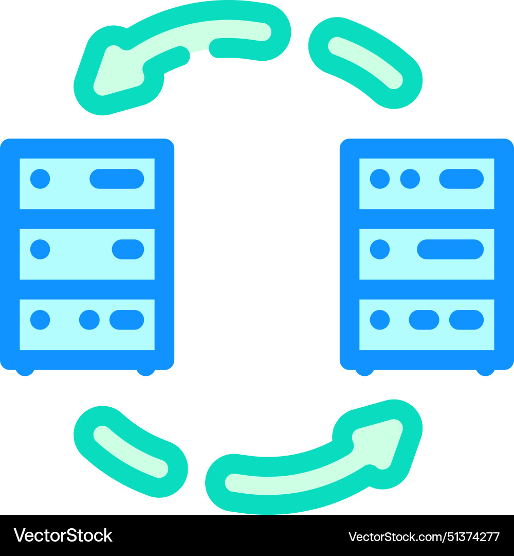 Data migration analyst color icon Data migration analyst color icon vector image