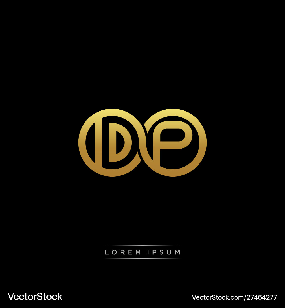 Dp initial letter linked circle capital monogram vector image