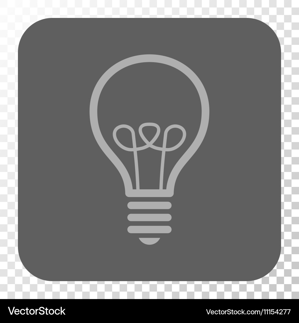 Lamp bulb rounded square button vector image