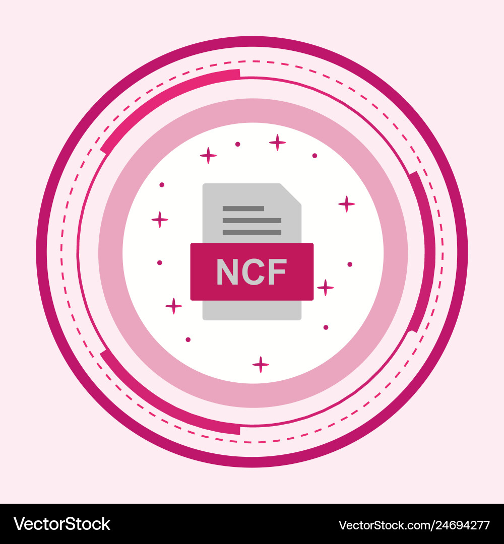 Ncf file document icon vector image