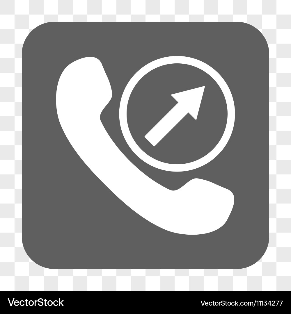 Outgoing call rounded square button vector image