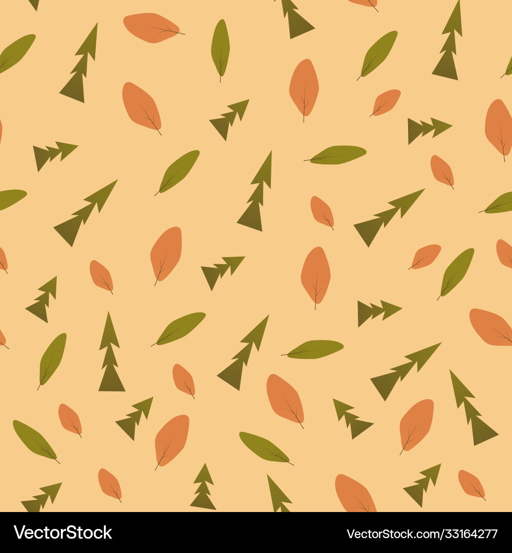 Seamless pattern spruce and trees in autumn Seamless pattern spruce and trees in autumn vector image
