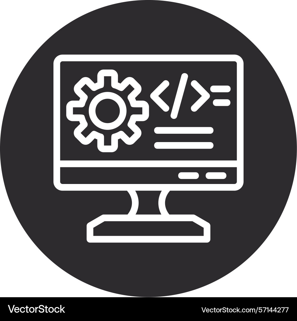 Software inverted circle black Vector Image