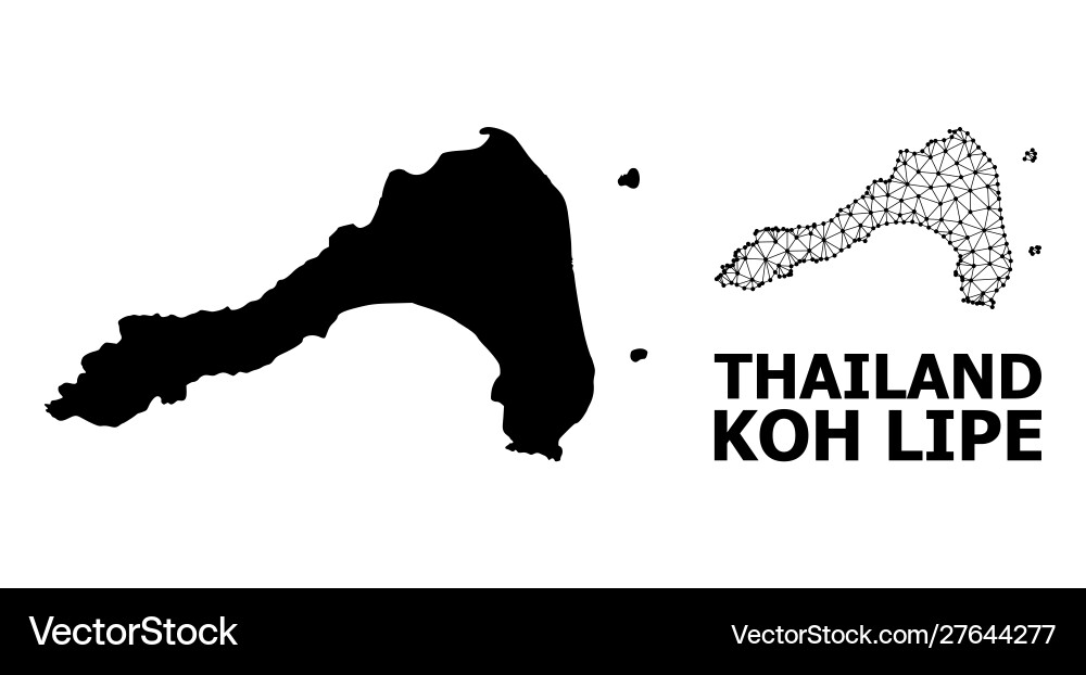Solid and mesh map koh lipe Solid and mesh map koh lipe vector image