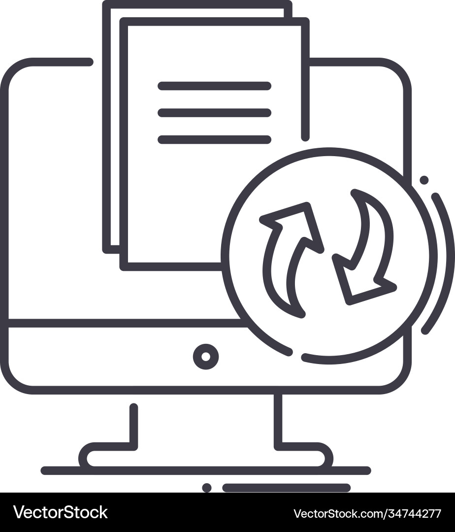Synchronize icon linear isolated Vector Image