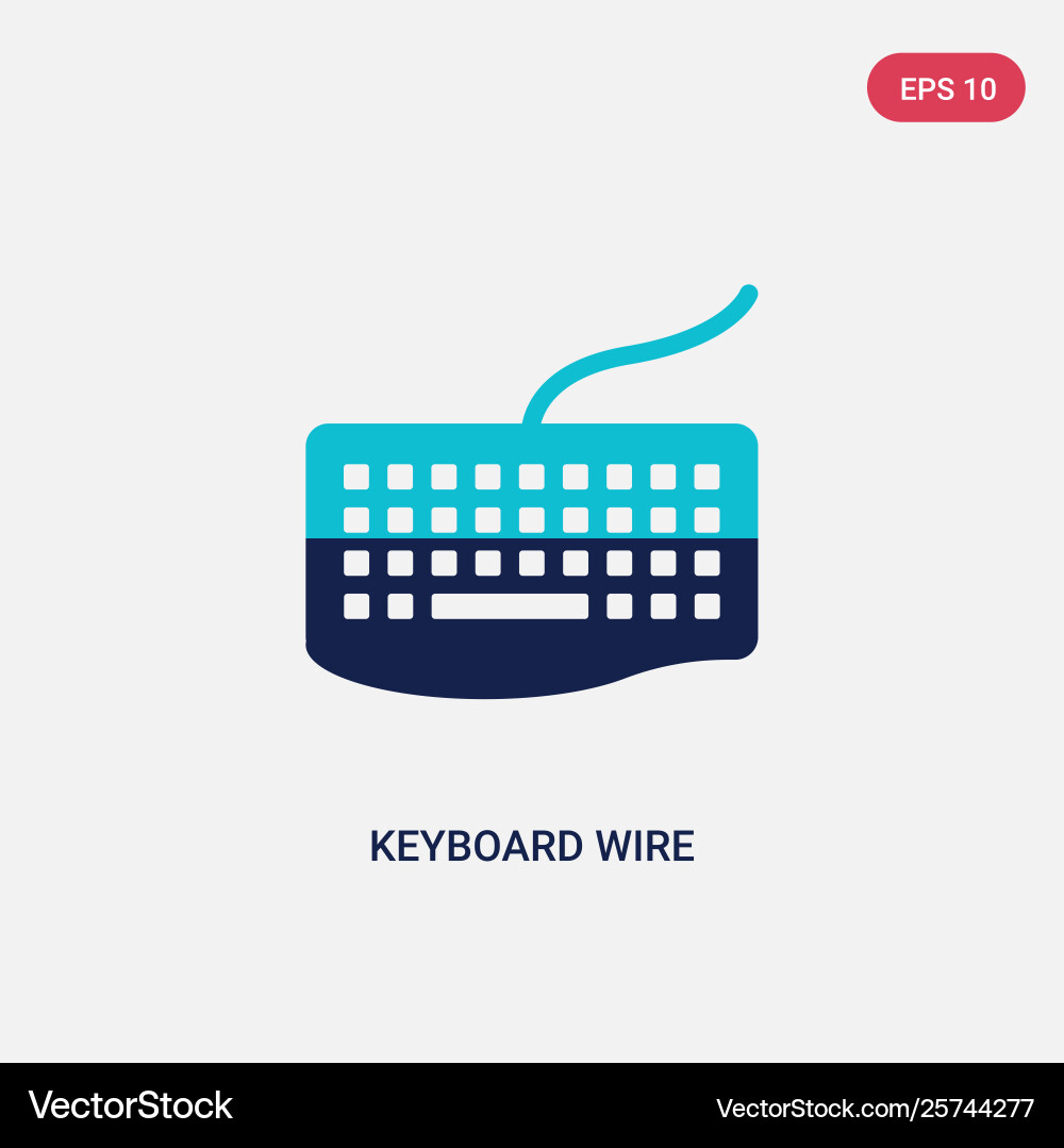 Two color keyboard wire icon from hardware Two color keyboard wire icon from hardware vector image
