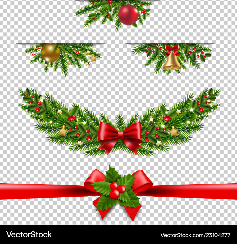 Weihnachtsgirlande große Sammlung transparent Weihnachtsgirlande große Sammlung transparent vektorbild