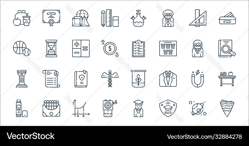 Academy line icons linear set quality Academy line icons linear set quality vector image
