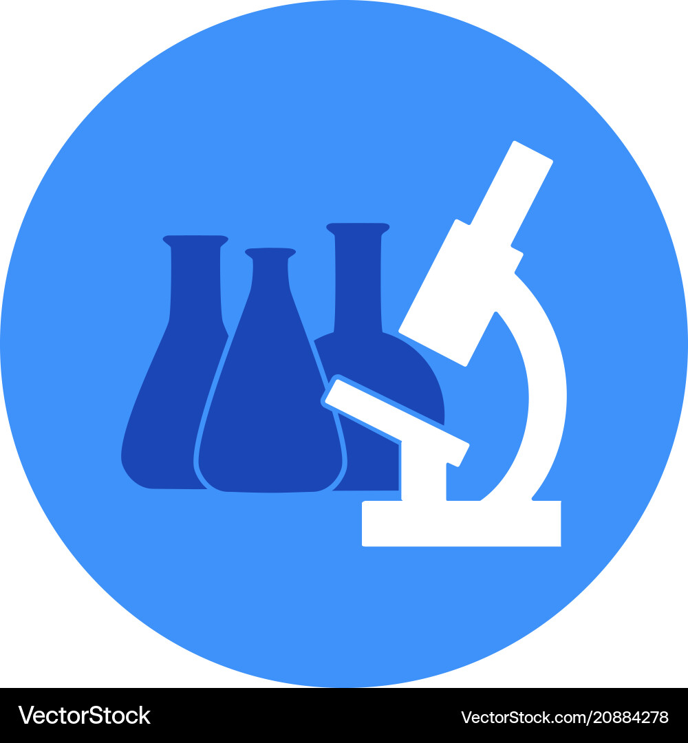 Chemical lab test tube and microscope icon Chemical lab test tube and microscope icon vector image