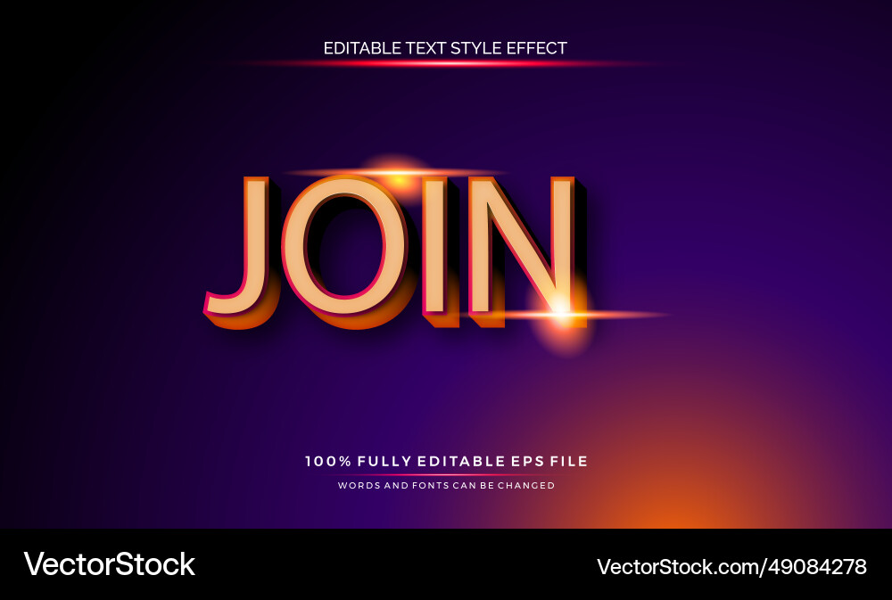 Editable text style effect futuristic theme vector image