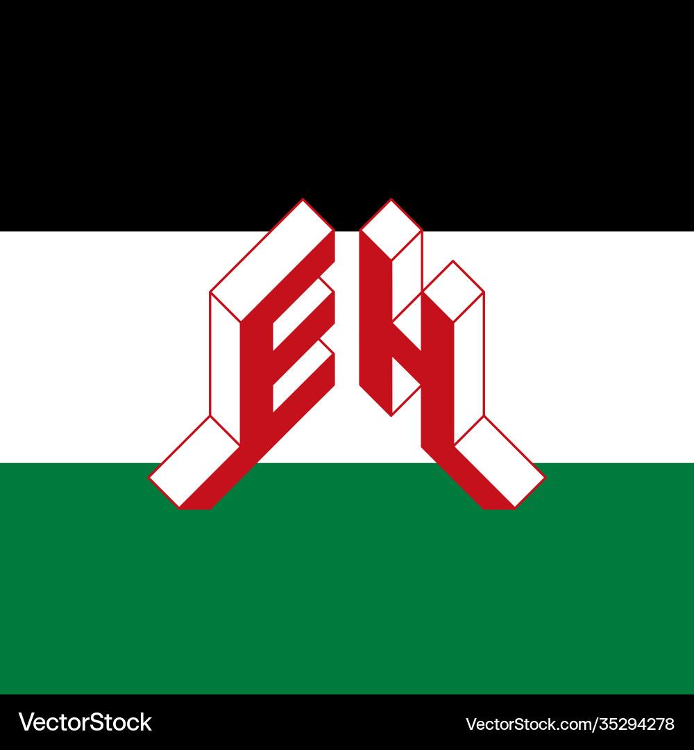 Eh international 2 letter code e and h Vector Image