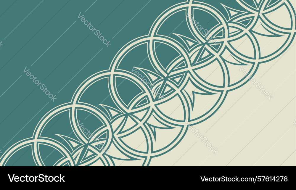 Geometric interlocking circles pattern in teal vector image