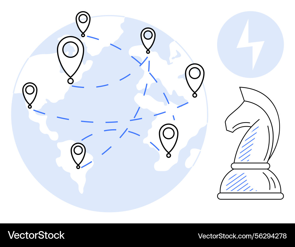 Global strategy planning with connection points Global strategy planning with connection points vector image